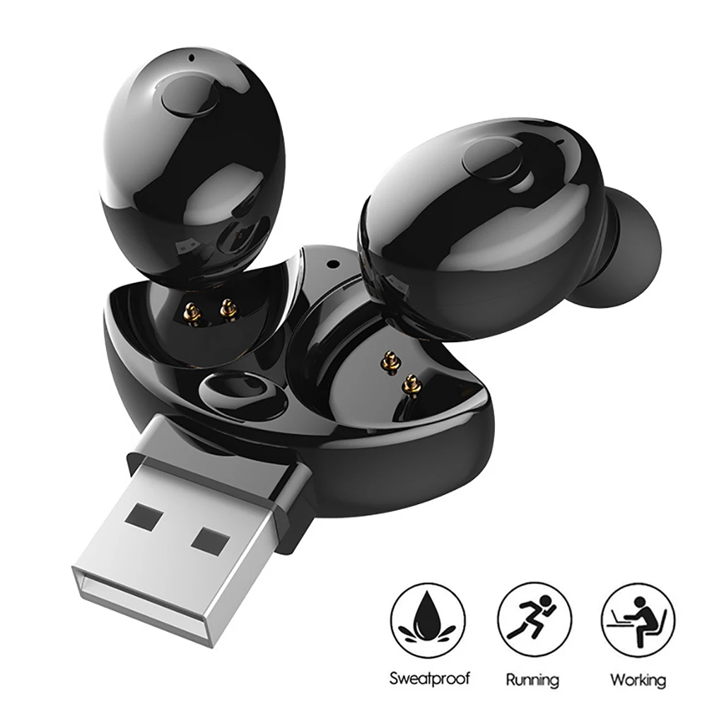 

TWS Bluetooth 5.0 Headset Mini Wireless Earphones Sports Stereo With Microphone for iPhone Samsung xiaomi IOS Android Earbuds
