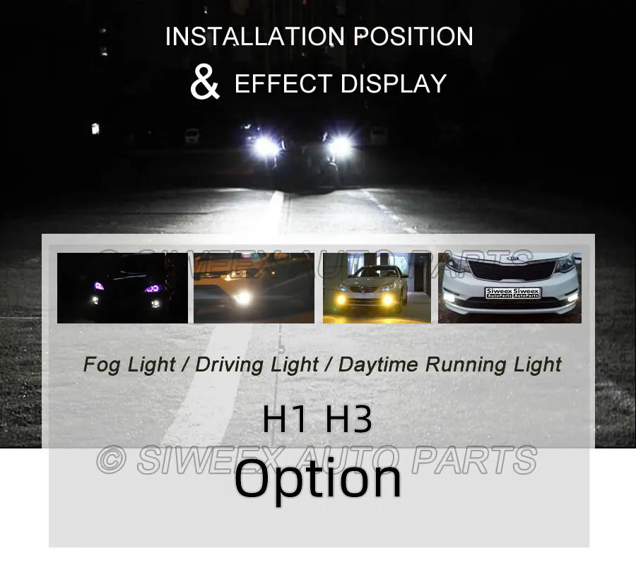 1Pcs H1 H3 Car LED Bulb P14.5S 24 4014 SMD Auto Turn Signal DRL Driving Daytime Running Lights White DC 12V Automobiles Fog Lamp