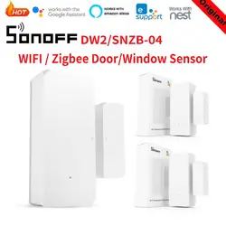 SONOFF – détecteur d'ouverture/fermeture de porte, wi fi/Zigbee, DW2, application EWeLink, Notification, alarme de sécurité pour maison connectée, SNZB 04 