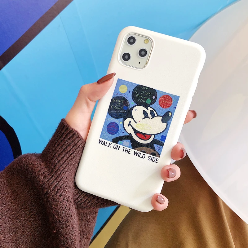 Мягкий ТПУ чехол s с рисунком Микки и Минни для iPhone 8 7 Plus, матовый Шелковый чехол для iPhone X XS Max XR 11 Pro Max, задняя крышка