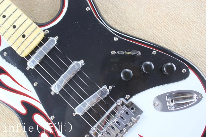 Новая электрогитара пламя шаблон пользовательский корпус гитары