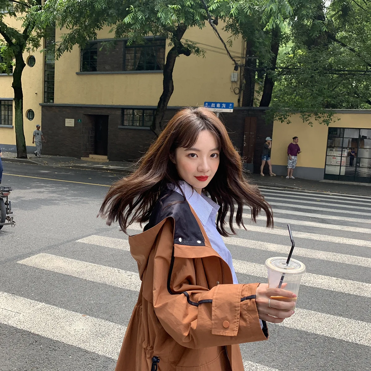 

Spring And Autumn Mid-length Trench Coat Women's 2019 New Style Junior High School Students Korean-style Loose-Fit Elegant over-