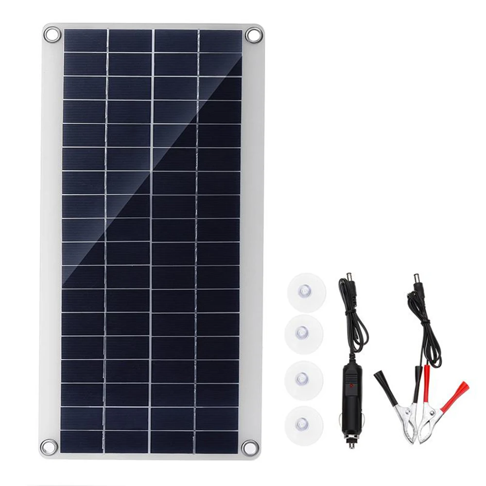 

Hot Outdoor 15W Dual USB Solar Panel High Efficiency Polycrystalline Silicon Solar Cell DIY Camping Power Charger Compatible