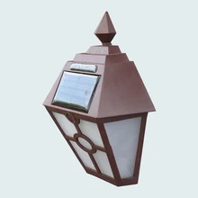 Открытый коричневый ретро Солнечный для забор шестиугольник светодиодный настенный светильник садовые светильники Декор