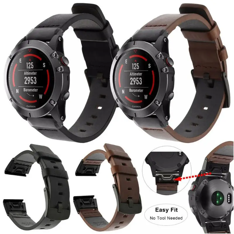 Genuine Leather Watch Strap Quick Release Wristband for Garmin Fenix 6/6X/6S Kit for smart watch Genuine Leather Watch Strap Quick Release Wristband for Garmin Fenix 6/6X/6S Kit for smart watch