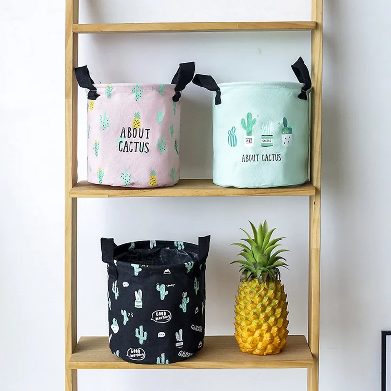 Desktop Storage Baskets Cotton Linen Household Storage Bucket Durable Desktop Home storage Household Storage Py
