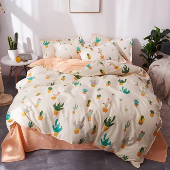 

Cactus bedding set Tree bed linens cartoon duvet cover set flat sheet duvet cover pillowcase plant bed sets home bedclothes