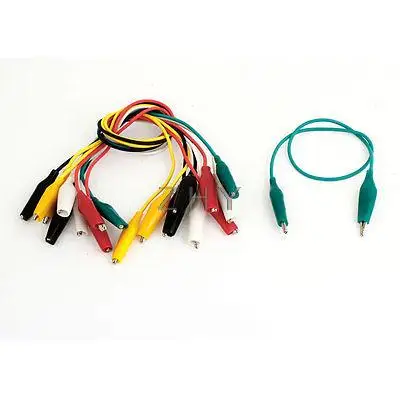 

10Pcs Double-ended Test Leads Alligator Crocodile Roach Clip Jumper Cable 34cm