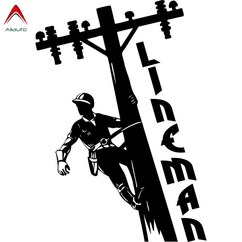 Aliauto Interesting Car Sticker Lineman Electrician Wireman Journeyman Vinyl Accessories PVC Decal Black/Silver for VW 15cm*11cm |