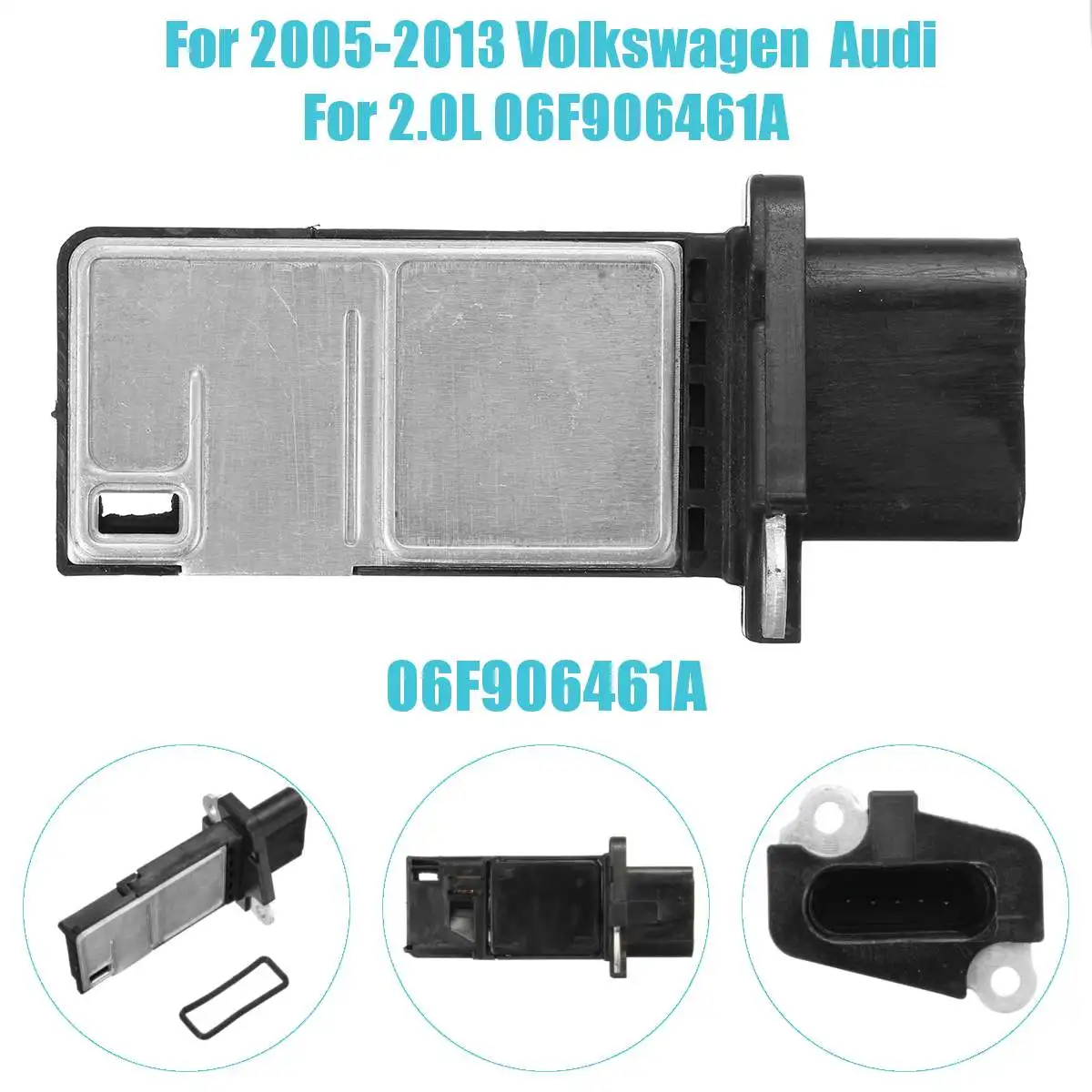 Массовый датчик расхода воздуха MAF для Audi A3 A4 для Volkswagen Eos GTI Golf Jetta Passat 2005-2013 для Audi 2.0L 06F906461A