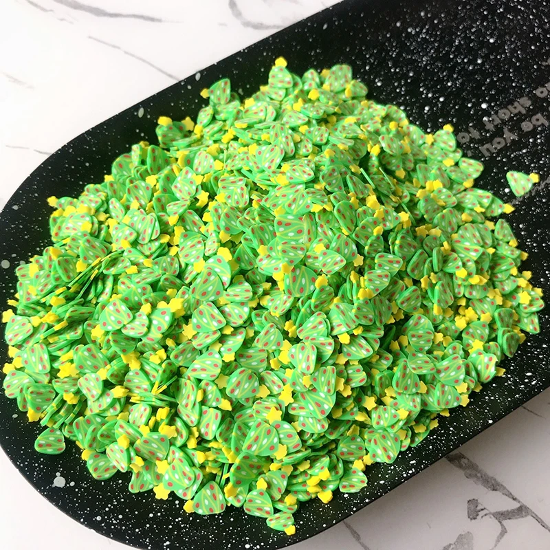 Happy Monkey 10 г Fimo Slime добавки поставки Полимерная глина дерево Боба Радуга ломтик долива DIY спринклеры для чистой слизи глины - Цвет: Green 10g