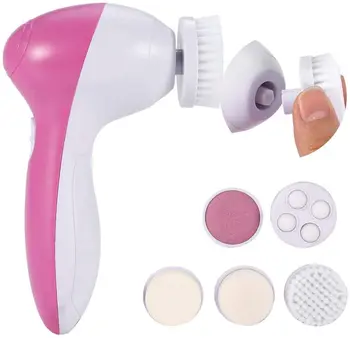 

Multifunction Electric Facial Cleaner Brush, 5 In 1 Beauty Face Care Massager Body Face Spin Cleaner Brush Remove Blackhead
