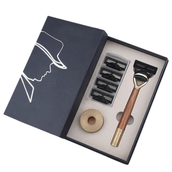 

Razor Zinc Alloy Classic Shaving Razor Men's Manual Shaver Double Edge Safety Razor Handle with 4PC Blades