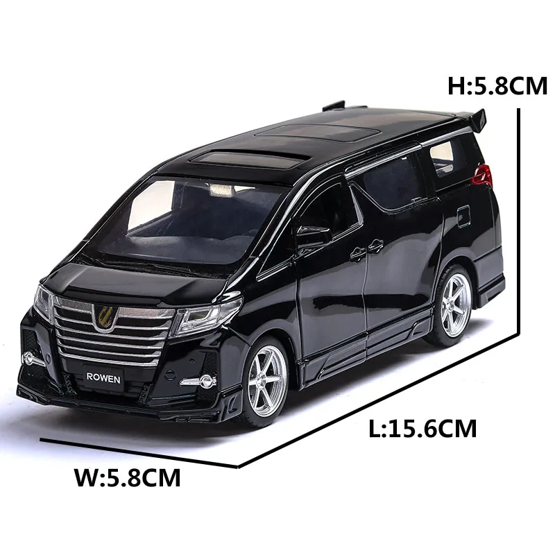 1:32 модель автомобиля Toyota Alphard MPV из сплава, модель автомобиля 4, открытая дверь со звуком, светильник, детские игрушки
