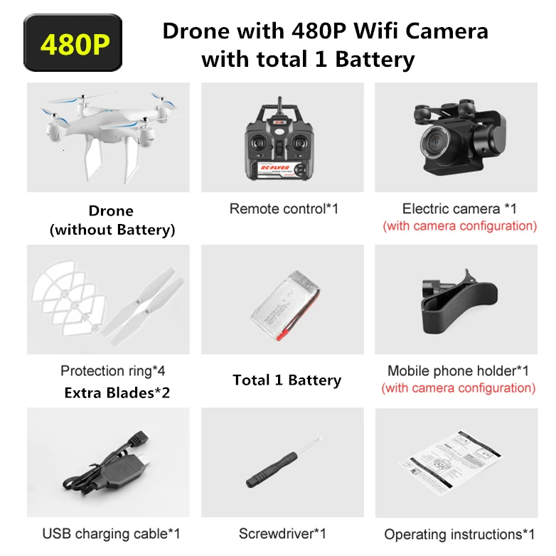Радиоуправляемый Дрон с 4K WiFi FPV электрическая регулируемая камера вертолет Fly 25 Mins Квадрокоптер Pro Selfie Dron VS SG901 E58 - Цвет: W1-480P