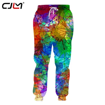 CJLM Unisex Hip Hop 3D Printed Service Oringial Colorful Ink Custom Plus Size Sweatpantss Dropshipping футболка lost ink plus lost ink plus lo035ewzcu38