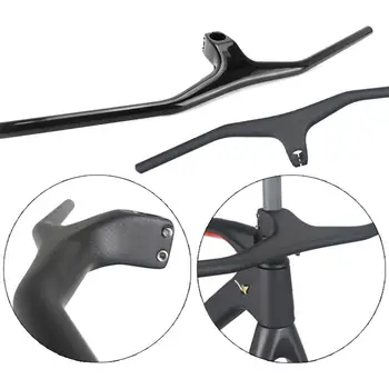 

Carbon Fiber Riser -17 Degree Integrated MTB Mountain Bike Bicycle One-shaped Integrated Handlebar Handlebar With Stem