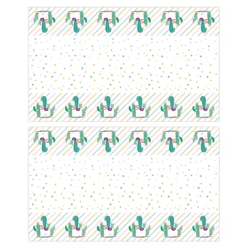 

2pcs Tablecloth Rectangular Alpaca Pattern Table Runner Protective Cloth Table Cover Party Supplies Decor for Festival Party A35