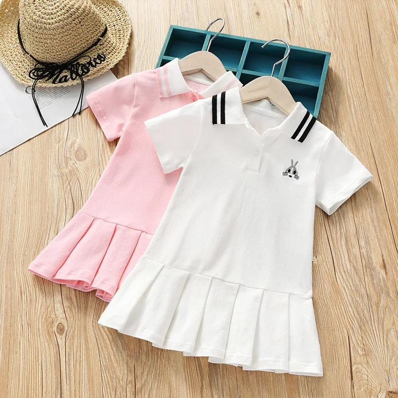 

Summer 2020 Girls Dresses Kids Short Sleeve Sports Dress Children Clothing Vestido Baby Girl Teenis Dresses 2 6 8 10 11 Years