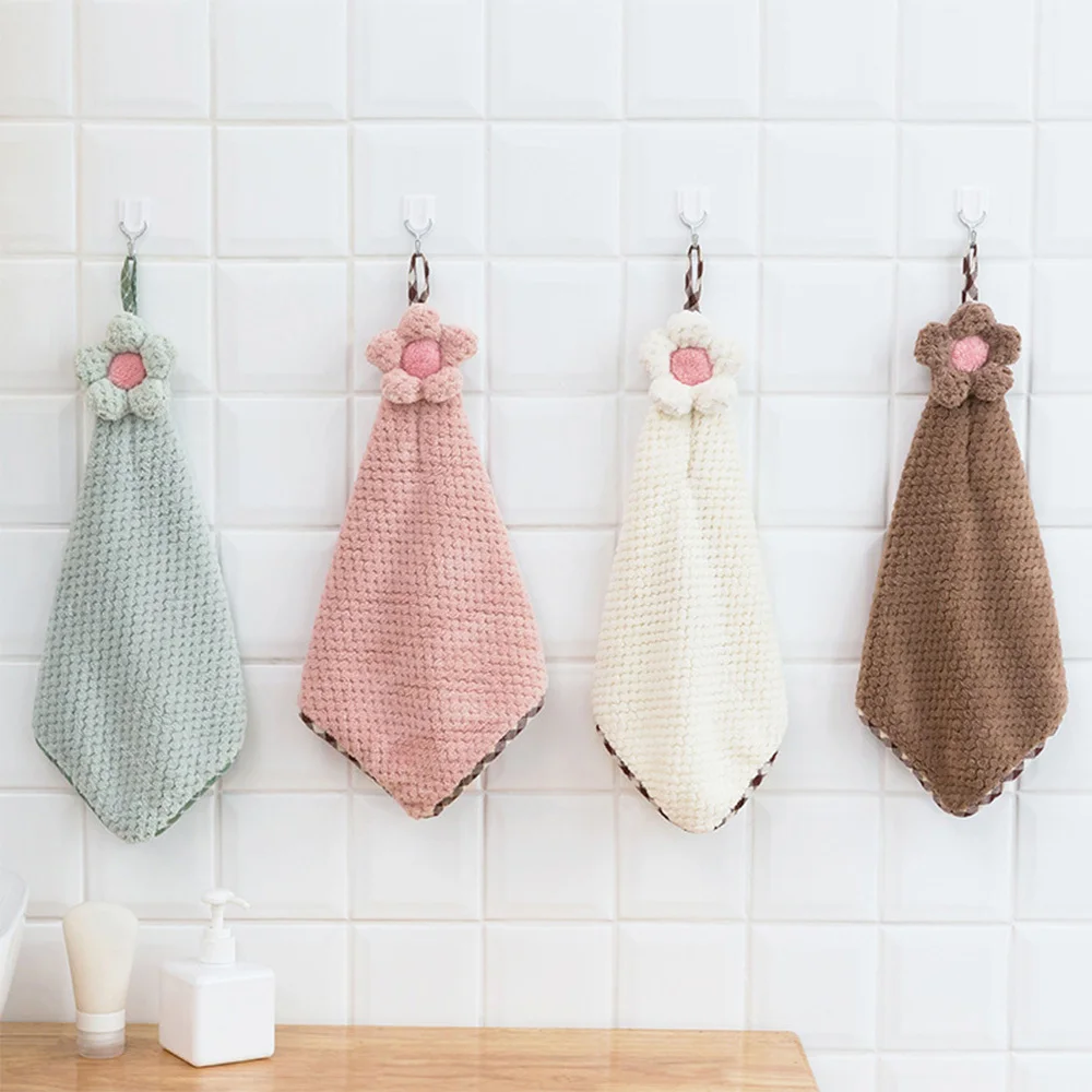 21 40cm Coral Fleece Hand Towel Kitchen Bathroom Towel Soft Towels