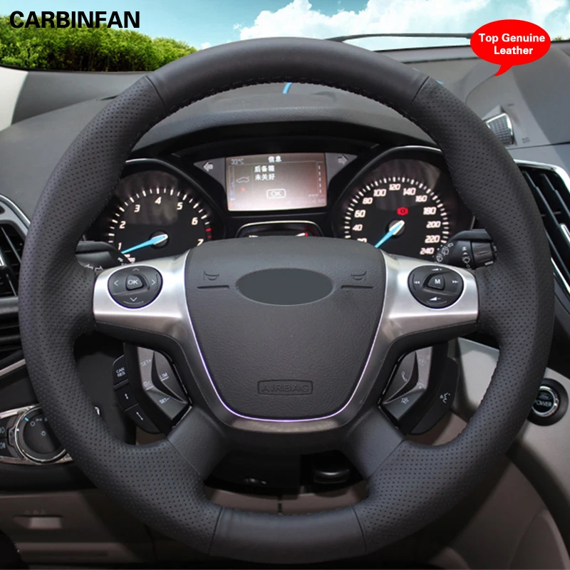 Черный кожаный чехол с верхним слоем ручной строчки для Ford Focus 3 2012-2014 KUGA Escape 2013-2016 |