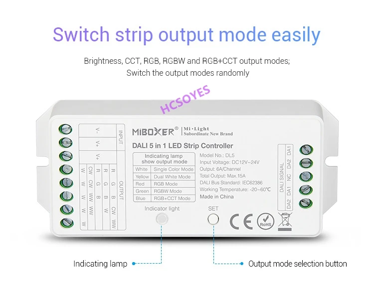 MILIGHT DL5 5 в 1 светодиодные ленты контроллер DALI DL-DOW25 25 Вт RGB+ CCT светодиодный светильник DL1 DP1 DP2 DP3 пульт дистанционного управления питания