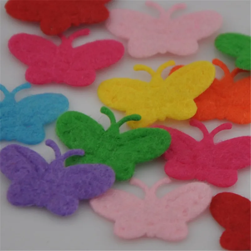 100pcs Padded Felt Mix Color Butterfly Appliques Craft Kid's Doll Lots A274 | Дом и сад