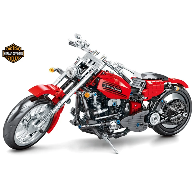 Серия Technic Creator Expert Davidson, мотоциклетные строительные блоки, наборы, кирпичи, Классическая мото модель, детские игрушки для детей