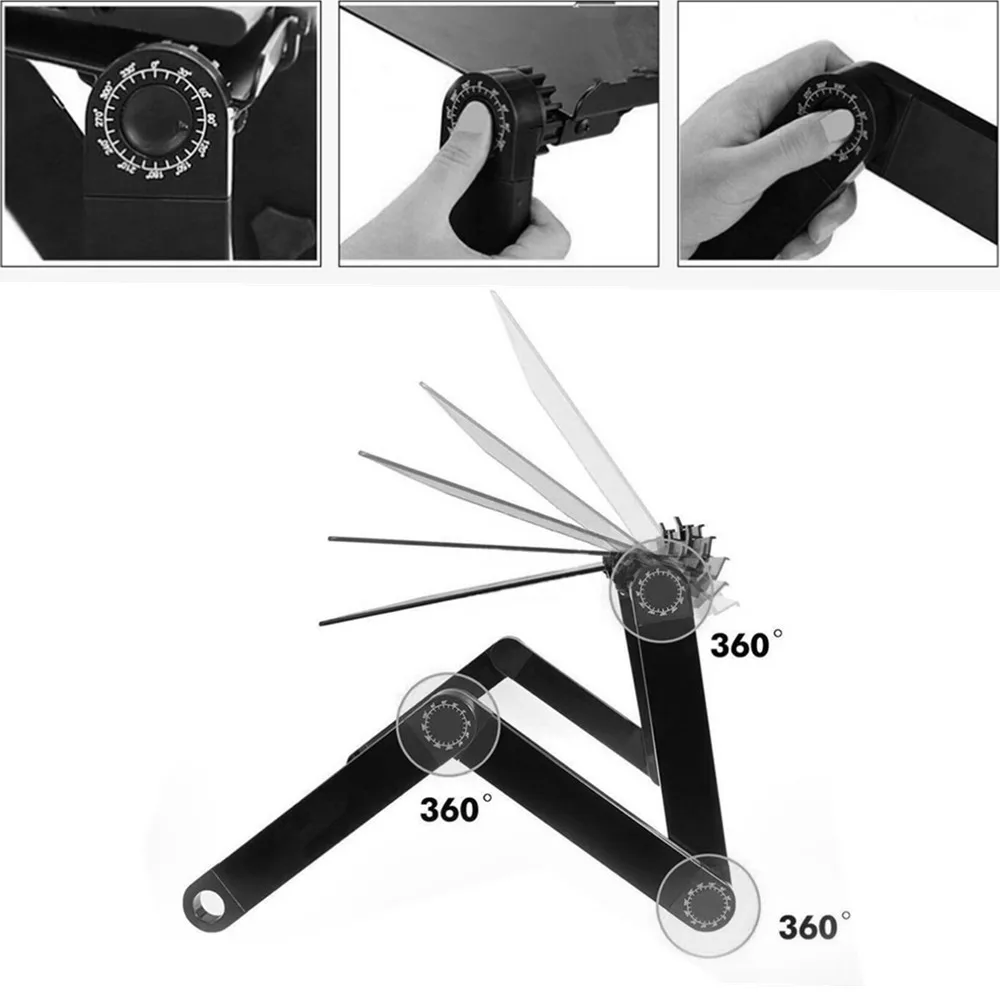 Adjustable Laptop Standing Desk Bed Multifunctional Laptop Table 360° Rotating Suporte Notebook