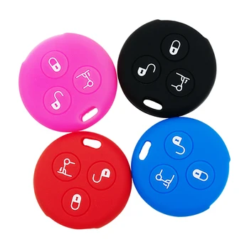 

Silicone Car Key Cover Cover Case Skin Set Protect For Benz Smart City Roadster Fortwo 3 Three Button Remote Fob Accessorise