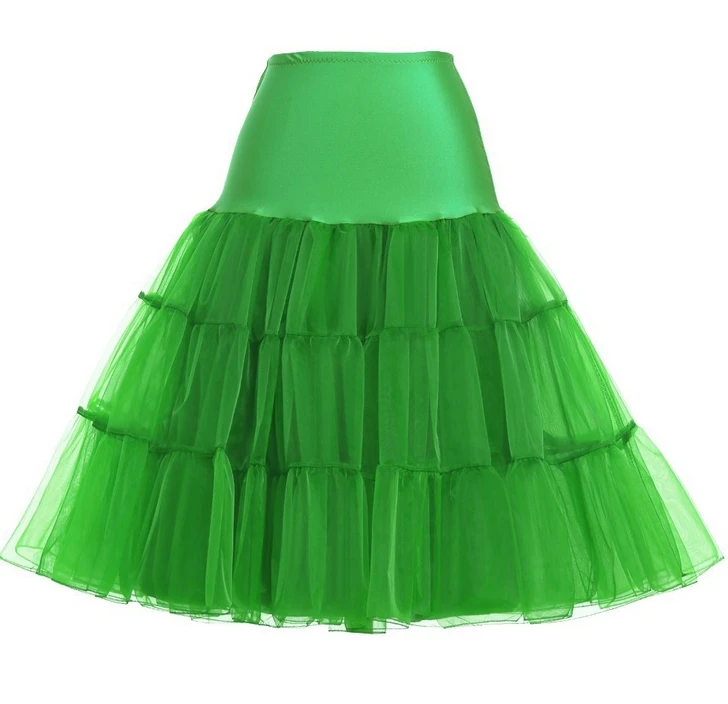 La estrella de mar дешевые продажи коралловый 70 см Тюль putticoat женские Дешевые Тюлевое платье jupon mariage Горячая кринолин - Цвет: Зеленый