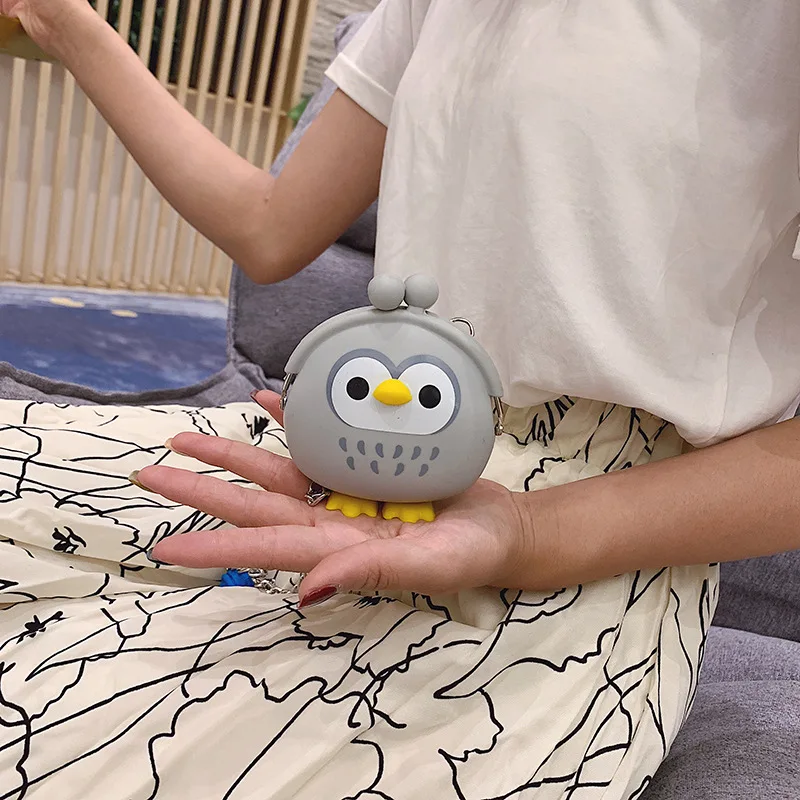 

2019 New Style Silica Gel Cute Cartoon Modeling Bag Owl/Pig Shoulder WOMEN'S Bag