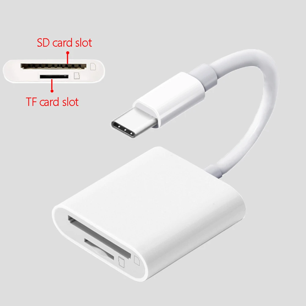 2 в 1 type C USB-C к S.D TF кард-ридер адаптер конвертер для телефона компьютера Многофункциональный кард-ридер sd-кард-ридер адаптер