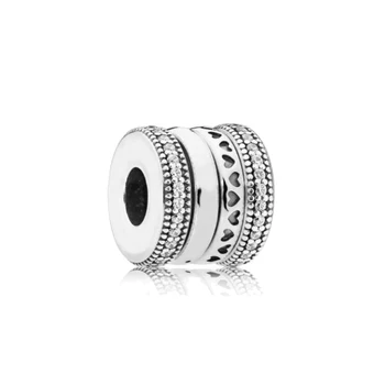 

Real 925 Sterling Silver Bead Pan Logo Stone Inlaid Rotating Beads Fit Original Pandora Bracelet For Women Diy Jewelry
