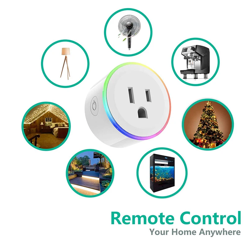 США штекер Smart WiFi розетка переключатель 10A RGB индикатор синхронизации переключатель голосового управления работа с Alexa Google Assistant