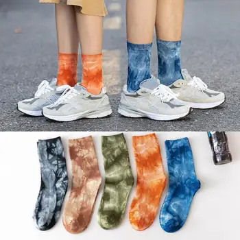 

Fashion Unisex Tie-Dyed Breathable Soft Cotton Middle Tube Skateboard Socks