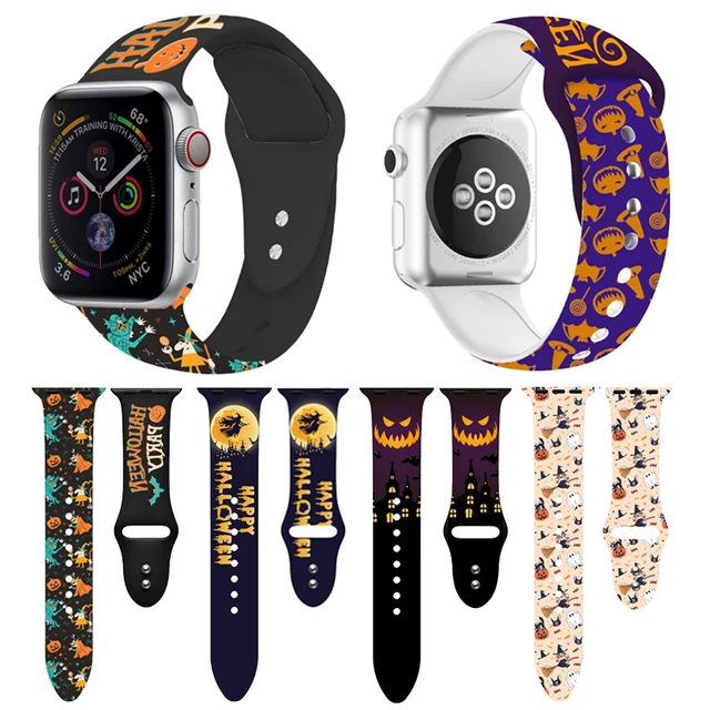 Halloween Black Cat Theme Stylish Silicone Watch Band Compatible With Apple  Watch Band, Compatible With Apple Watch Series Ultra/se/8/7/6/5/4/3/2/1,  38mm, 40mm, 41mm, 42mm, 44mm, 45mm, 49mm