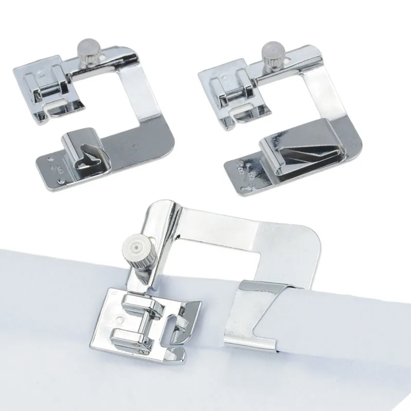 

1pc 4/8 Edge-Rolling And Foot-Pressing Domestic Sewing Machine Foot Presser Rolled Hem Feet Set 13/19/25mm