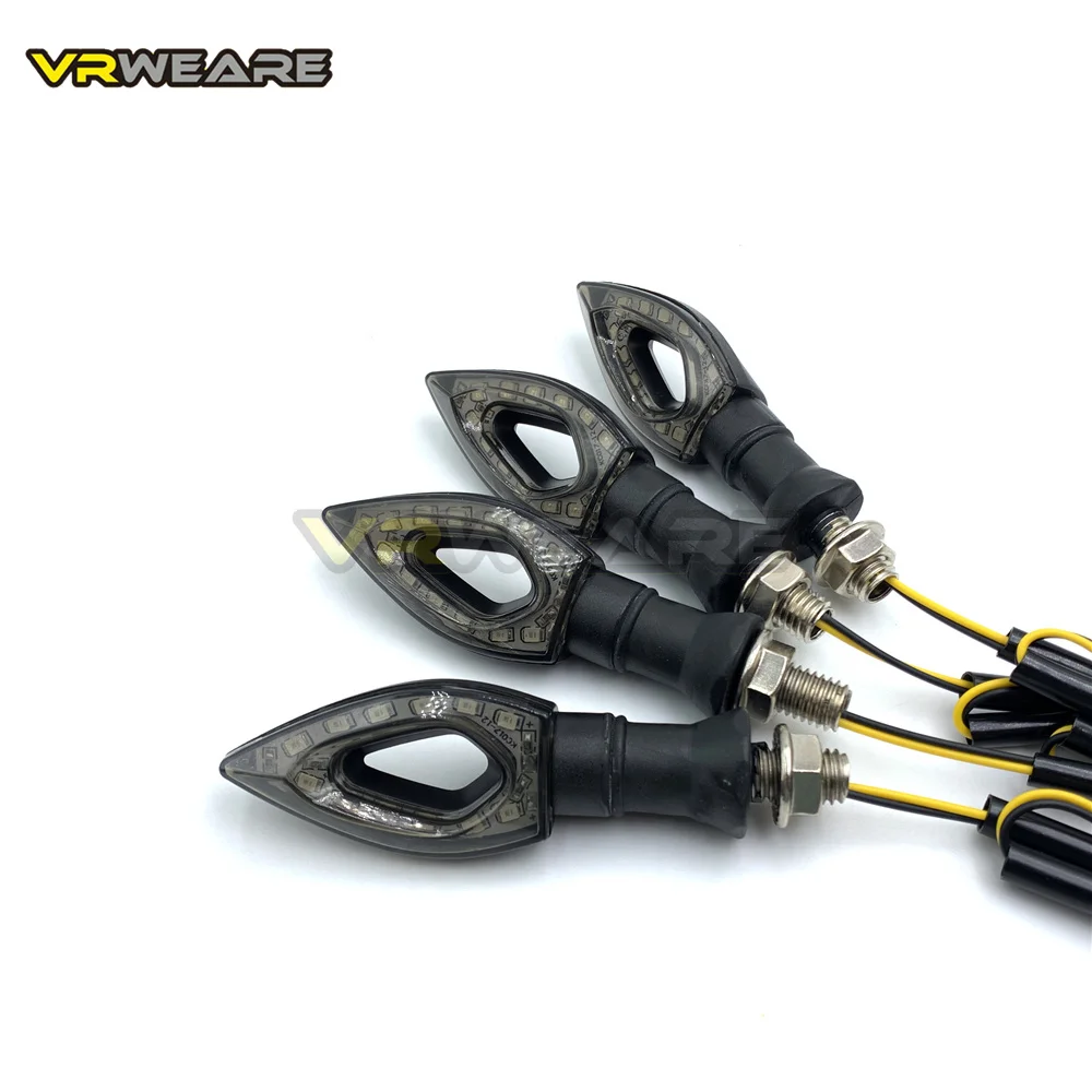 Motorcycle Turn Signal Lights 4Pcs Heart Shape Universal 12 LED Short Turn Signals Indicator Blinkers Flashers Amber
