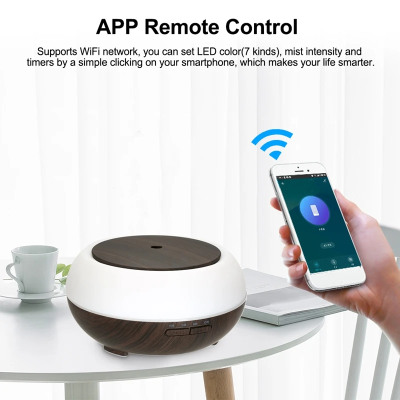Smart Wifi беспроводной 400 мл Арома эфирные масла диффузор увлажнитель воздуха 7 цветов светильник, совместимый с Alexa для Google Home