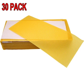 

30Pcs Honeycomb Bee Wax Foundation Beehive Honey Frames Base Sheets Plastic