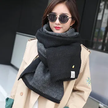 

2020 new autumn and winter pineapple pattern woolen scarf female double-sided scarf long warm student solid color shawl A129