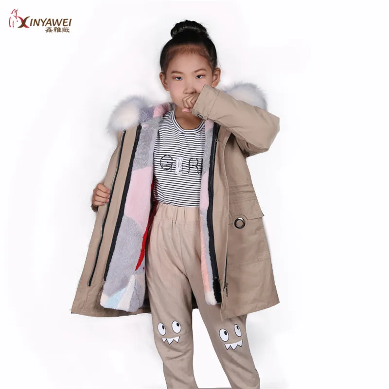 Fashion New Factory Direct Wholesale All Kinds Of Children Winter Warm Coat Rex Rabbit Lining Accessories Fur Collar