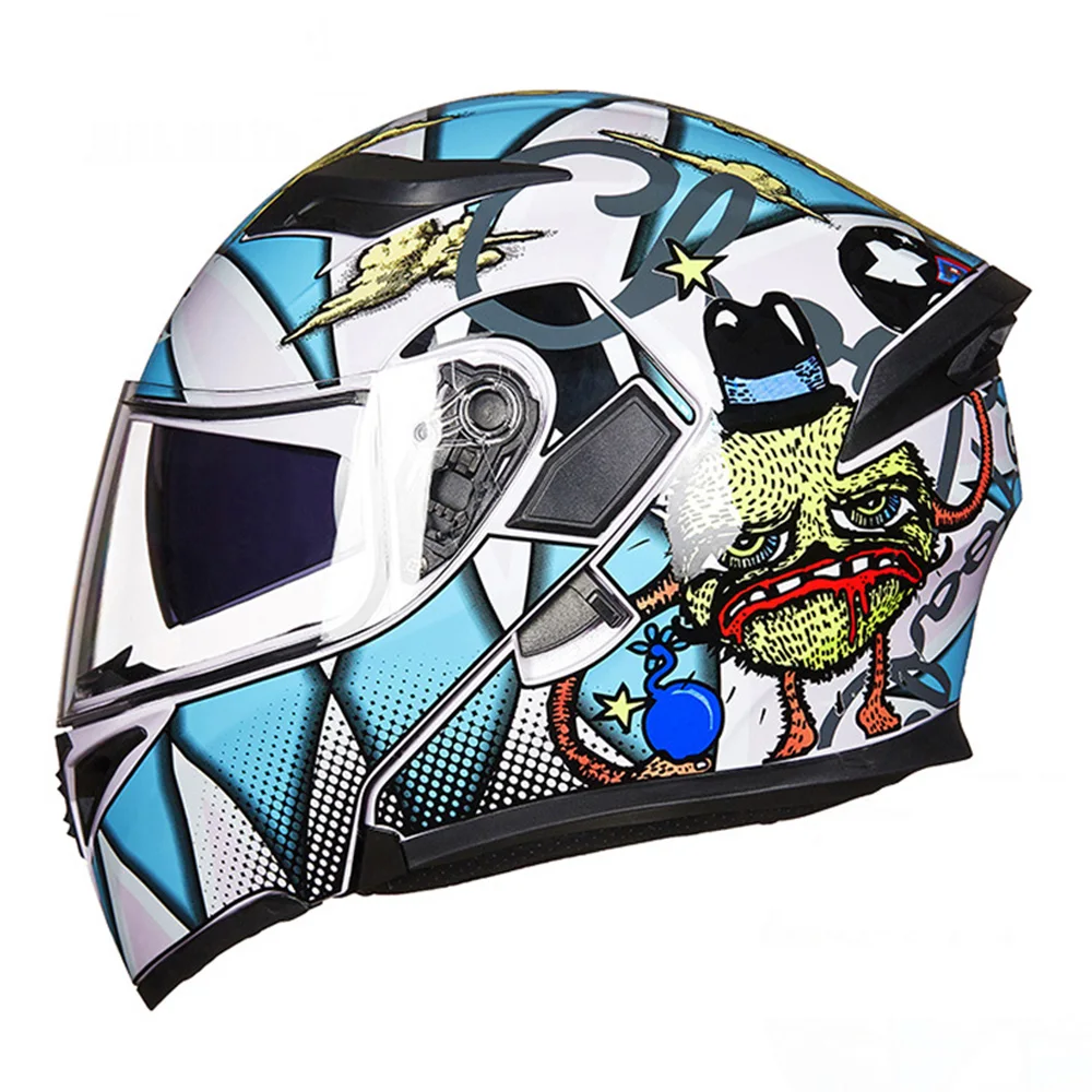 Colour 9 GXT мотоциклетный шлем Мото шлем для мотокросса флип-ап Capacete da Motocicleta Cascos Doublel объектив гоночный шлем для верховой езды - Цвет: Colour 9