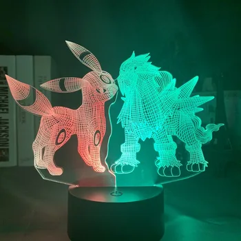 

Double Color Umbreon and Entei Figure Kids Night Light Led Touch Sensor Colorful Bedroom Light Cool Table 3d Lamp Gift