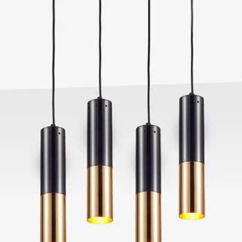 

E14 Hanging Home Balcony Decorative Hotel Loft Bar Metal Tube Pendant Light Modern Easy Install Single Head Dining Hall