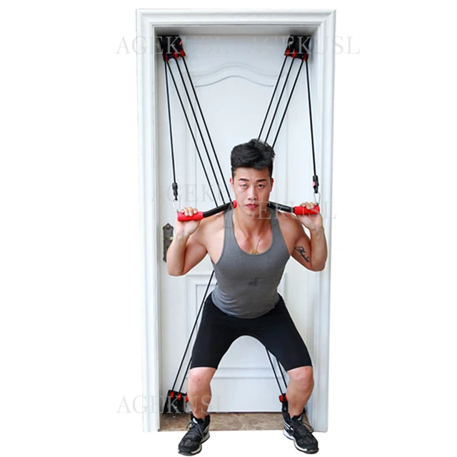 US $57.26 TWTOPSE 210 lbs Pulley Resistance Bands Training Fitness Yoga Tube Pull Rope Universal Door Exercis