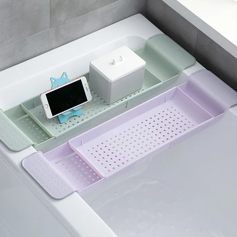 

Bath Tray Retractable Shelf Tub Bathtub Storage Rack Towel Storage shelf Kitchen Sink Drain Holder Multi-function Bathroom Tool
