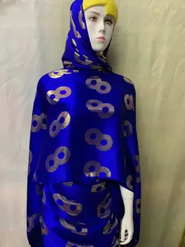 

blue&gold lace fabric pure silk fabric robe satin dress african lace material french lace fabric high quality 5yard