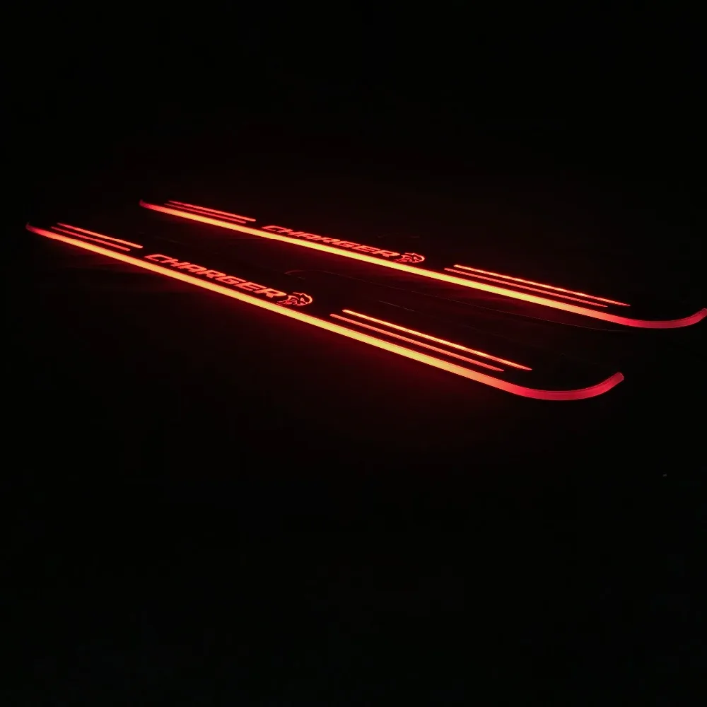 Osmrk led движущаяся дверная Накладка для dodge charger dynamic дверной порог пластина плоская подкладка Наложение плавный/фиксированный светильник, 2 шт